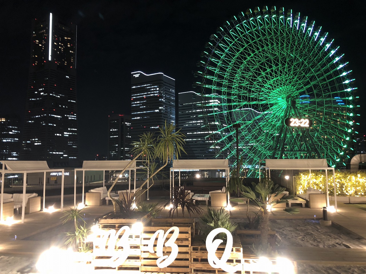 THE BBQ BEACH横浜ワールドポーターズ店の夜景